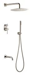 Душевой комплект Boheme Uno 464-2-NB с изливом брашированный никель