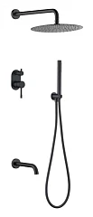 Душевой комплект Boheme Uno 464-2-B с изливом черный матовый