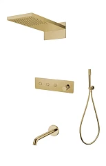 Душевой комплект Boheme Fusion 130-2-G с изливом золото