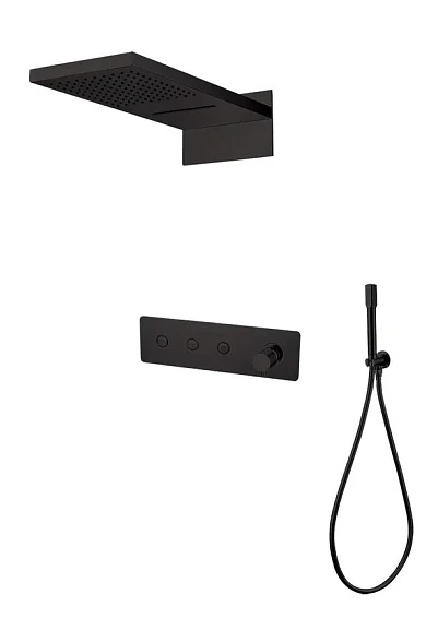 Душевой комплект Boheme Fusion 130-B черный матовый