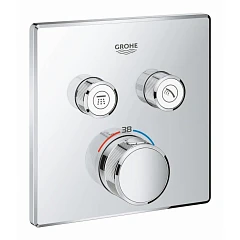 Внешняя часть для термостата Grohe Grohtherm SmartControl 29124000 для ванны и душа хром Внешняя часть для термостата Grohe Grohtherm SmartControl 29124000 для ванны и душа хром