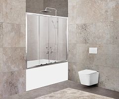 Душевая шторка на ванну BelBagno UNIQUE-VF-2-150/180-140-P-Cr 150/180*140