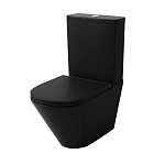 Унитаз-компакт Grossman GR-4449BMSQ 38*67 Tornado безободковый, черный матовый с крышкой-сиденьем микролифт Slim Унитаз-компакт Grossman GR-4449BMSQ 38*67 Tornado безободковый, черный матовый с крышкой-сиденьем микролифт Slim
