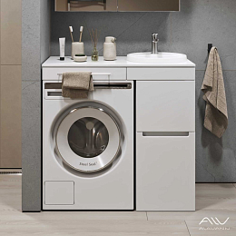 Тумба с раковиной Alavann Cosmetic 100 L/R белый