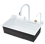 Кухонная мойка Savol S-SC003W 75*46 многофункциональная белая матовая Кухонная мойка Savol S-SC003W 75*46 многофункциональная белая матовая