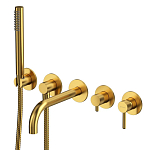 Смеситель Whitecross Y Brushed Gold Y1240GLB для ванны и душа скрытый монтаж брашированное золото Смеситель Whitecross Y Brushed Gold Y1240GLB для ванны и душа скрытый монтаж брашированное золото