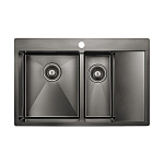 Кухонная мойка Paulmark Union PM537851-GML 78*51 с крылом вороненая сталь Кухонная мойка Paulmark Union PM537851-GML 78*51 с крылом вороненая сталь