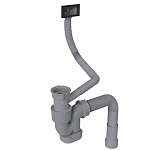 Сифон для одночашевой кухонной мойки Санприз Orta SZ3001SS с выпуском полированная сталь