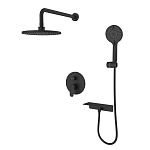 Душевая система Milardo Rora RORBL02M67 скрытого монтажа с тропическим душем и ручным душем, черный матовый Душевая система Milardo Rora RORBL02M67 скрытого монтажа с тропическим душем и ручным душем, черный матовый