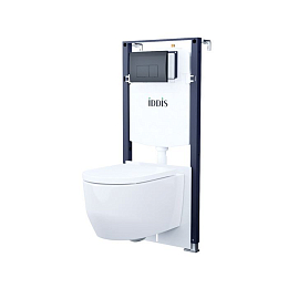 Комплект инсталляции Iddis Basic клавиша смыва черная матовая OPH10B0i77 унитаз AIGRDSEi25
