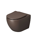 Подвесной унитаз Grossman Color GR-4411BRMS 36,5*55 коричневый матовый безободковый с крышкой-сиденьем микролифт Slim Подвесной унитаз Grossman Color GR-4411BRMS 36,5*55 коричневый матовый безободковый с крышкой-сиденьем микролифт Slim