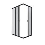 Душевая ширма Triton Вента-Блэк 100*80*185 L/R без поддона