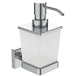 Ideal Standard Диспенсер для жидкого мыла Iom Square E2252AA для настенного монтажа, матовое стекло, с крепежом Ideal Standard Диспенсер для жидкого мыла Iom Square E2252AA для настенного монтажа, матовое стекло, с крепежом