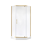 Душевое ограждение Niagara Nova NG-6434-08 GOLD 100*100*195 L/R трапеция, дверь распашная без поддона