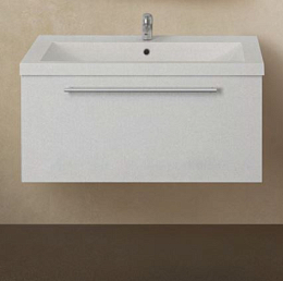 Тумба с раковиной 1Marka Соната 90П белый глянец 1 ящик
