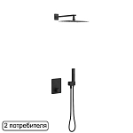 Душевой комплект Excellent Krotos AREX.SET.8045BL с термостатом скрытый монтаж черный матовый Душевой комплект Excellent Krotos AREX.SET.8045BL с термостатом скрытый монтаж черный матовый