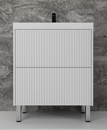 Тумба с раковиной Style Line Стокгольм 70 напольная белый рифленый софт