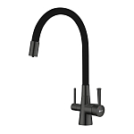 Смеситель Lemark Comfort LM3075GM для кухни с функцией подключения фильтра и гибким изливом графит/черный Смеситель Lemark Comfort LM3075GM для кухни с функцией подключения фильтра и гибким изливом графит/черный