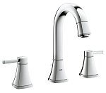 Смеситель Grohe Grandera 20389000 для раковины на 3 отверстия с донным клапаном хром Смеситель Grohe Grandera 20389000 для раковины на 3 отверстия с донным клапаном хром