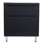 Тумба под раковину Style Line Бергамо мини 90 антискрейч черная матовая напольная