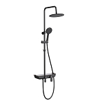 Душевая стойка Lemark Tropic LM7012BL с изливом черная матовая Душевая стойка Lemark Tropic LM7012BL с изливом черная матовая