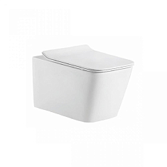 Подвесной унитаз Bravat Manno C21201UW-RUS 35,5*51,5 безободковый с крышкой-сиденьем микролифт Slim